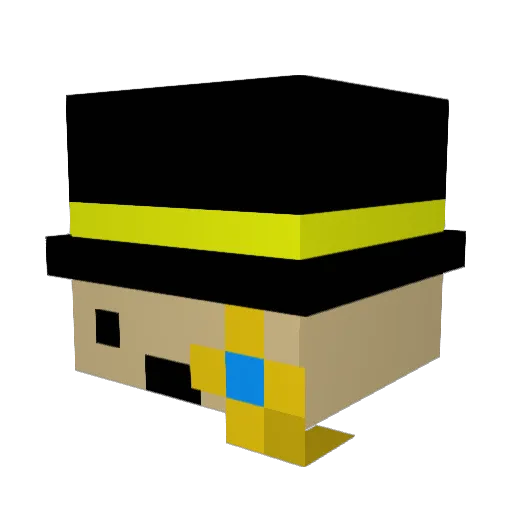 Entlemen Minecraft avatar head, 3D render