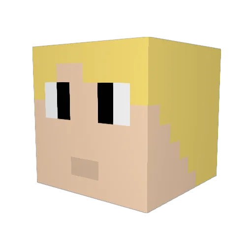 EnumaElysh Minecraft avatar head, 3D render