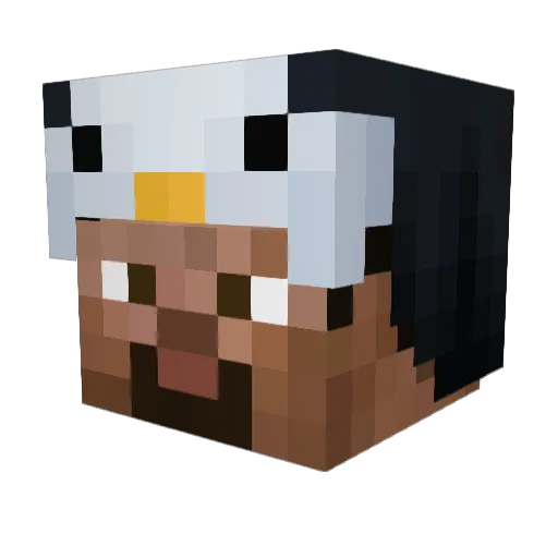 Enurea Minecraft avatar head, 3D render