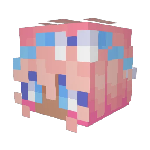 Envyluvu Minecraft avatar head, 3D render