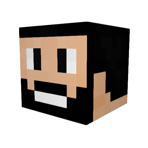 Enxadachim Minecraft avatar head, 3D render