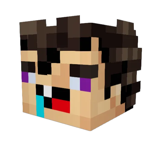 EnzitohFumaFaso Minecraft avatar head, 3D render