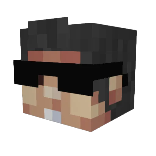 EnzoLeClown Minecraft avatar head, 3D render