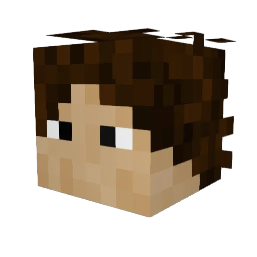 EnzoUpTop Minecraft avatar head, 3D render