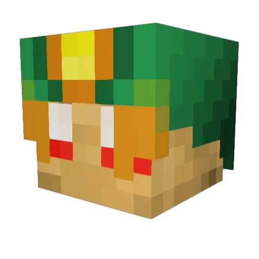 EnzoloQ Minecraft avatar head, 3D render