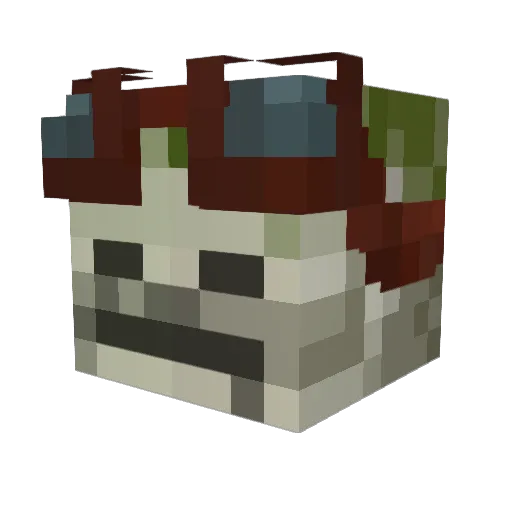 Enzovicomte Minecraft avatar head, 3D render