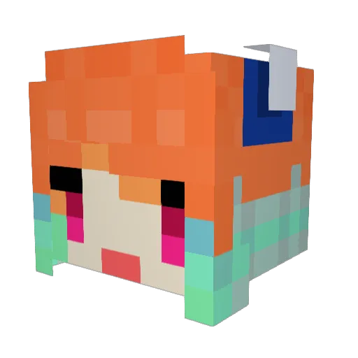 EonVirious Minecraft avatar head, 3D render