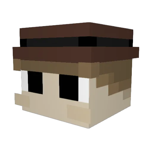 Epatue Minecraft avatar head, 3D render