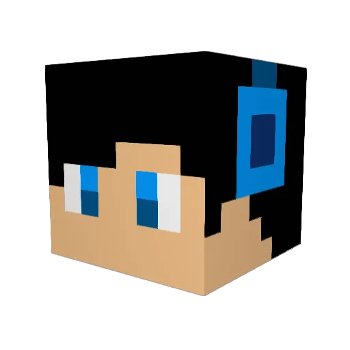 Epctroon Minecraft avatar head, 3D render