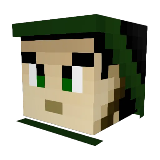 Eperson Minecraft avatar head, 3D render