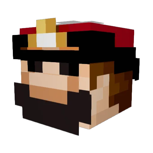EpicButFateless Minecraft avatar head, 3D render