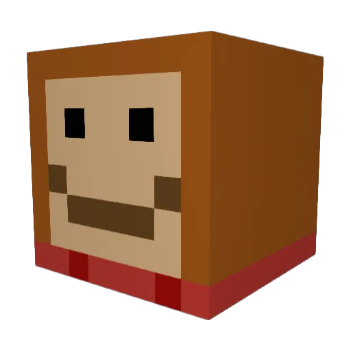 EpicMonkeyMan Minecraft avatar head, 3D render