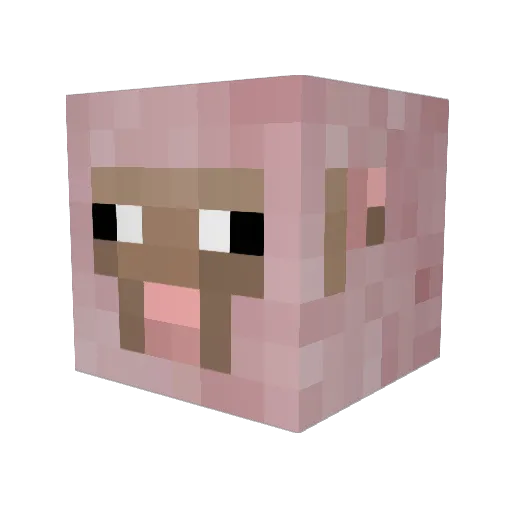 EpicPinkSheep Minecraft avatar head, 3D render