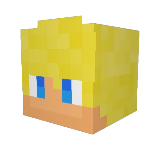 EpicRutss Minecraft avatar head, 3D render