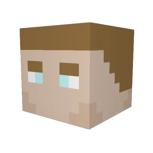 Epicsax02 Minecraft avatar head, 3D render