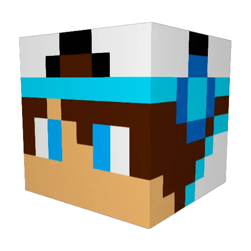 Epicshrinkster Minecraft avatar head, 3D render