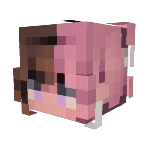 Epilyana Minecraft avatar head, 3D render