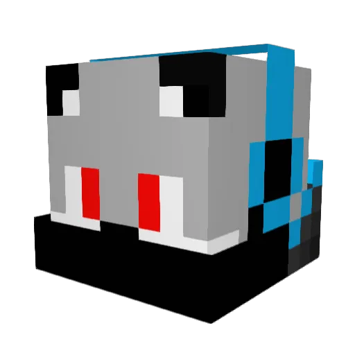 EpsilonWolfy Minecraft avatar head, 3D render