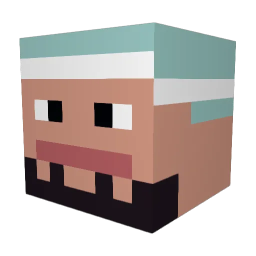 Equ0z Minecraft avatar head, 3D render