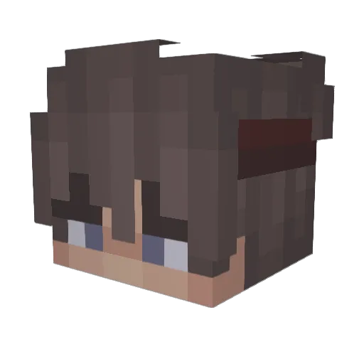 Equac Minecraft avatar head, 3D render
