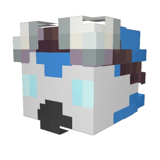 Equiila Minecraft avatar head, 3D render
