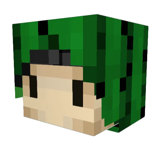 Equiping Minecraft avatar head, 3D render