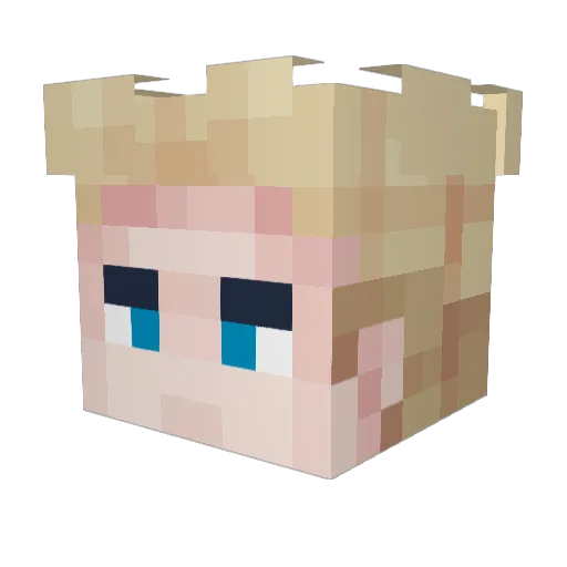 Equippable Minecraft avatar head, 3D render