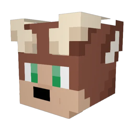 Eqyubix Minecraft avatar head, 3D render