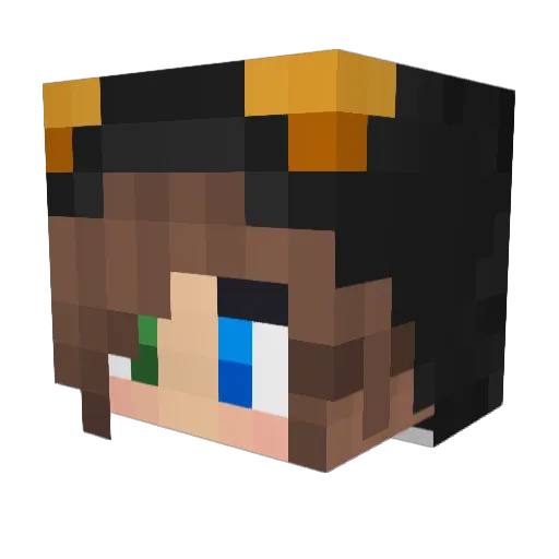 Eqzz Minecraft avatar head, 3D render