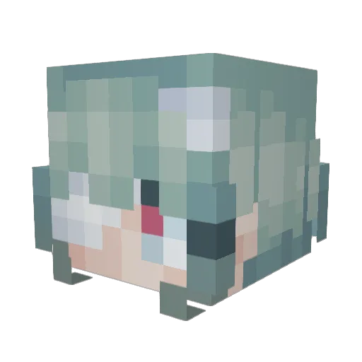 Eraserino Minecraft avatar head, 3D render