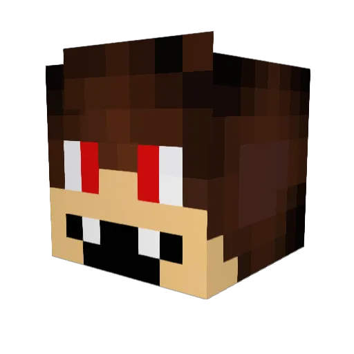 Erdbeerklos Minecraft avatar head, 3D render