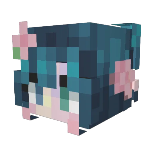 Erdbeersushi Minecraft avatar head, 3D render