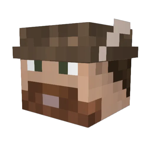 Erdgnom Minecraft avatar head, 3D render