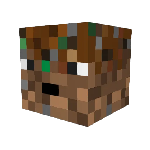 Erdiblock Minecraft avatar head, 3D render
