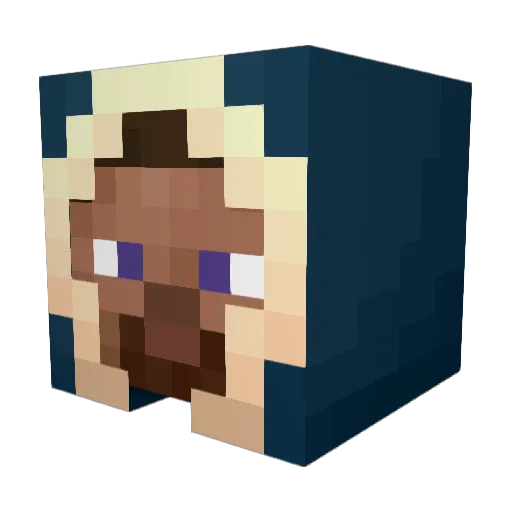 Erdnusscreme Minecraft avatar head, 3D render