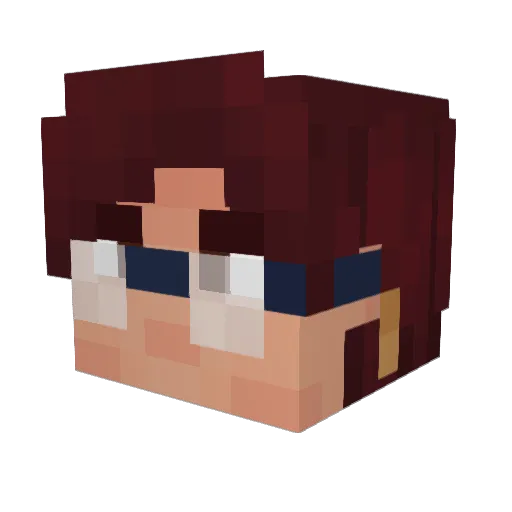 EredHrib Minecraft avatar head, 3D render