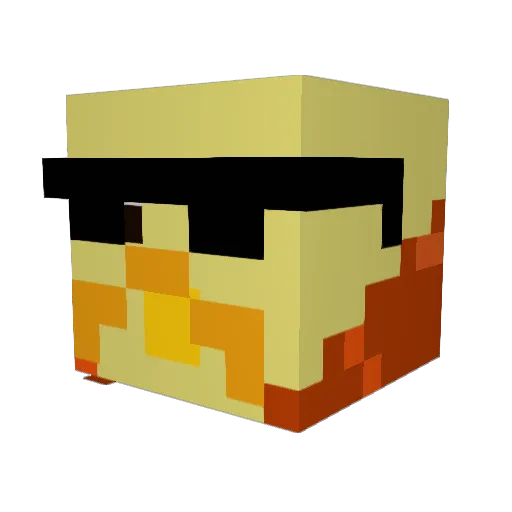 EricFastCar Minecraft avatar head, 3D render