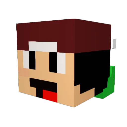 EricHass Minecraft avatar head, 3D render