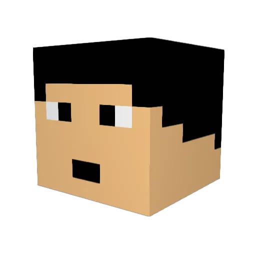 EricKuong Minecraft avatar head, 3D render