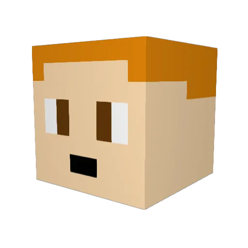 ErikMario Minecraft avatar head, 3D render