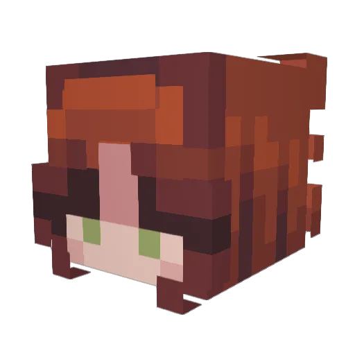 ErinLux Minecraft avatar head, 3D render