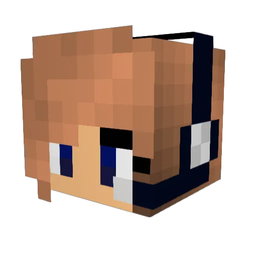 Erinbderin Minecraft avatar head, 3D render