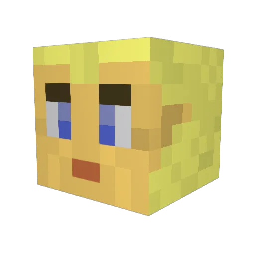 Eriolin Minecraft avatar head, 3D render