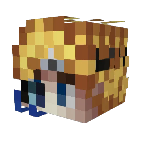 Eriyah Minecraft avatar head, 3D render