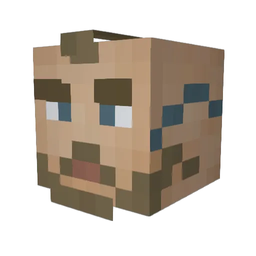Erkadios Minecraft avatar head, 3D render