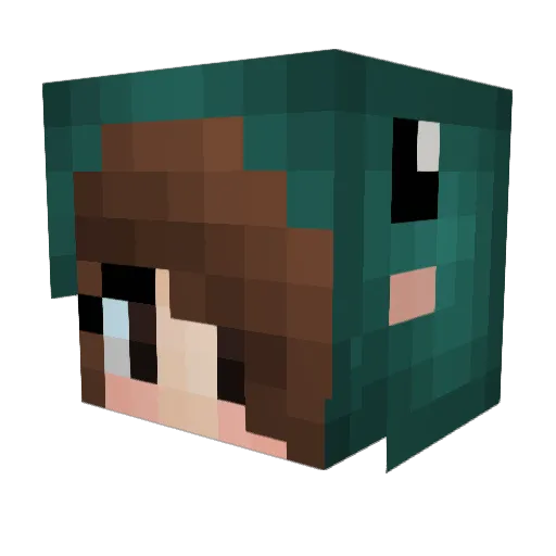 Erlina Minecraft avatar head, 3D render