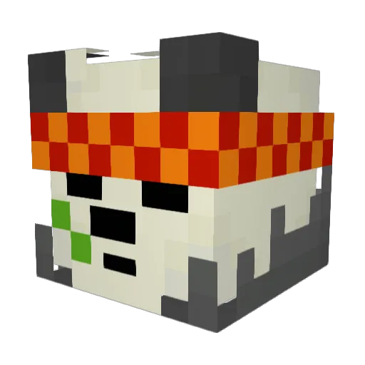 Ermite_8_Bit Minecraft avatar head, 3D render