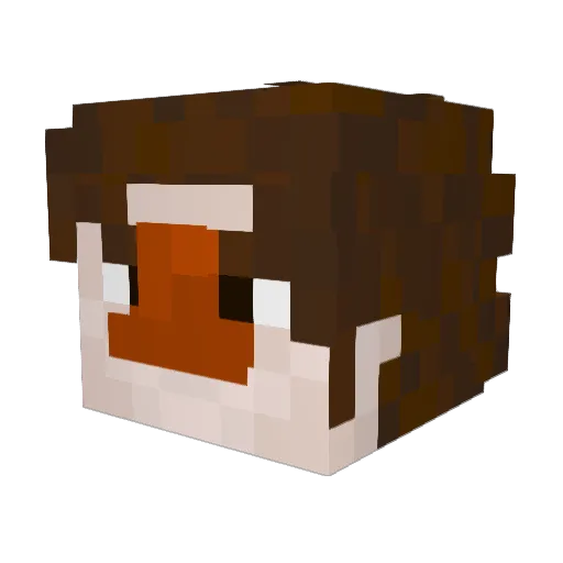 ErmolBloger Minecraft avatar head, 3D render