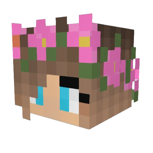 Ernaia Minecraft avatar head, 3D render