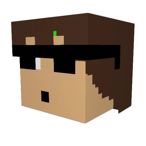 Erobims Minecraft avatar head, 3D render